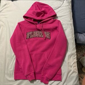 Champion Pink Hoodie with Leopard 'Florida' Design